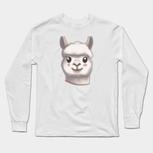 Cute Llama Drawing Long Sleeve T-Shirt